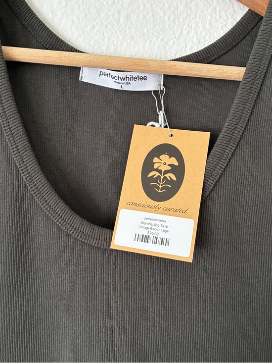 perfectwhitetee Black Ribbed Tank Top - Picture 2 of 3